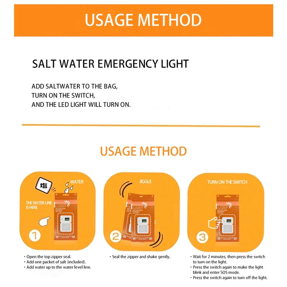 Reusable Water/Salt LED Emergency Lamp