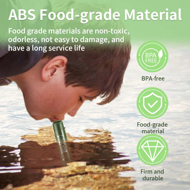 Filtre à Eau Portable – Purificateur pour Camping, Randonnée, Voyage et Survie